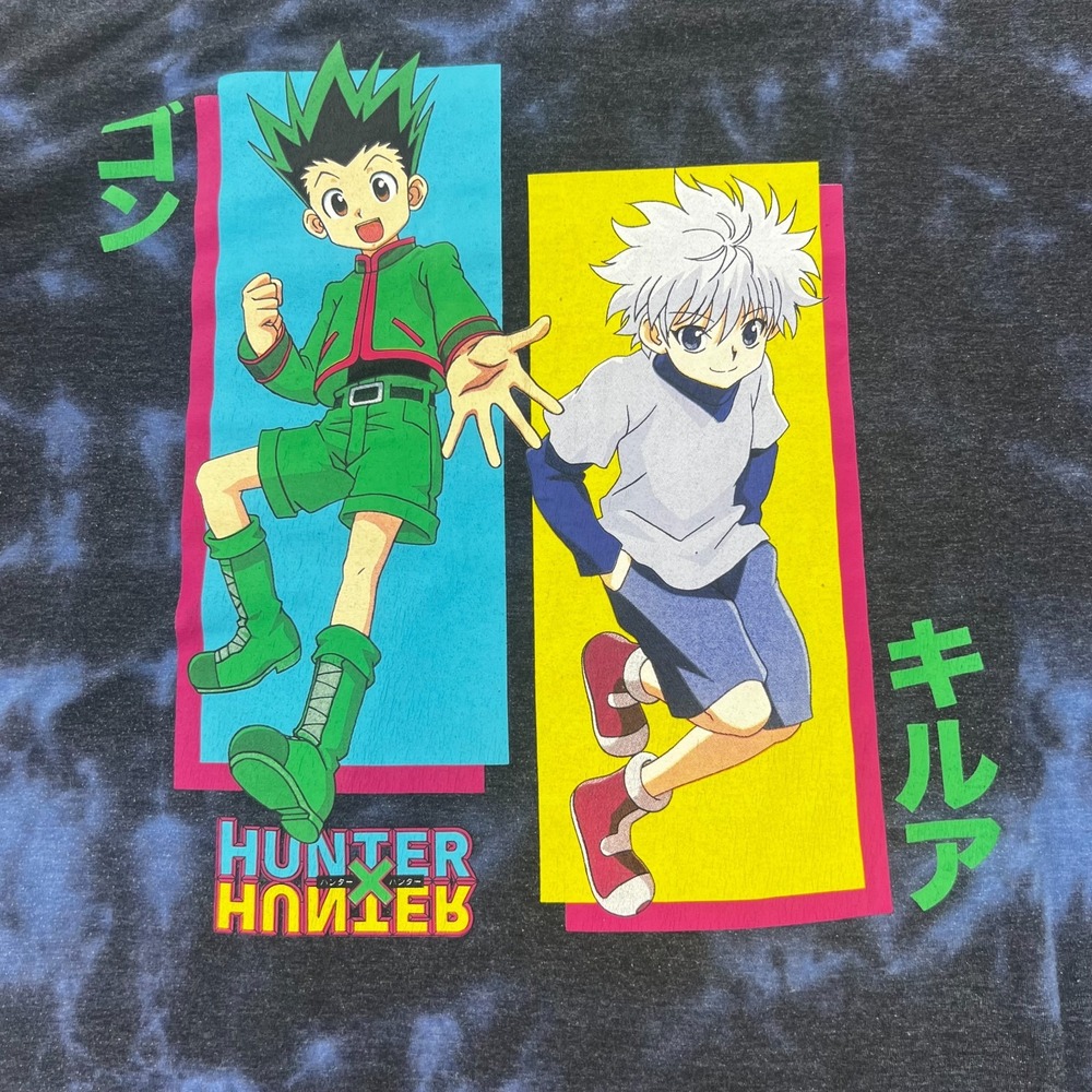 Hunter x Hunter T Shirt Mens 3XL Gon Killua Anime Graphic Tie Dye Black Tee